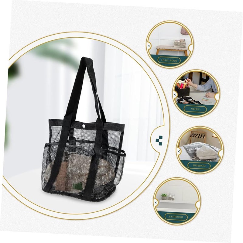 Large Capacity Mesh Beach Bag Multi Pocket Travel Toiletry Storage Lightweight Durable - Image 4